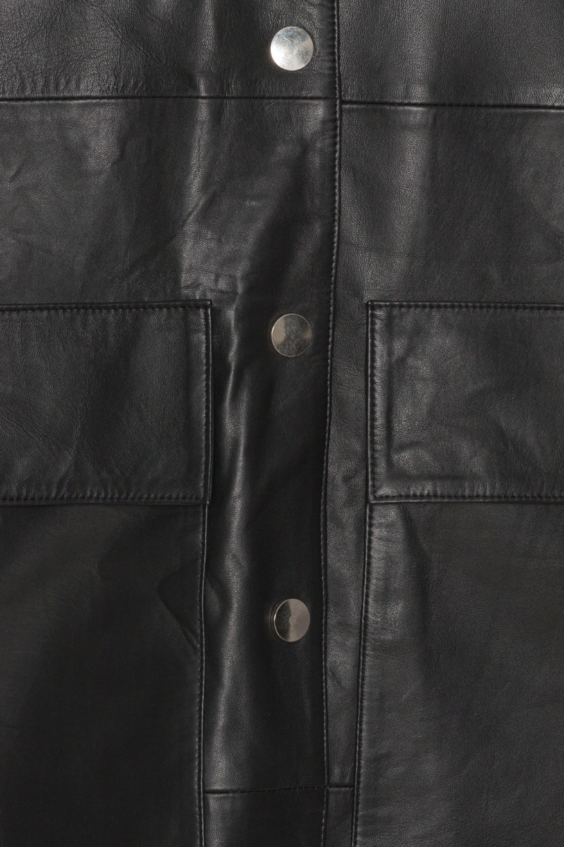 Drapy Leather Shirt Black | REMAIN Birger Christensen