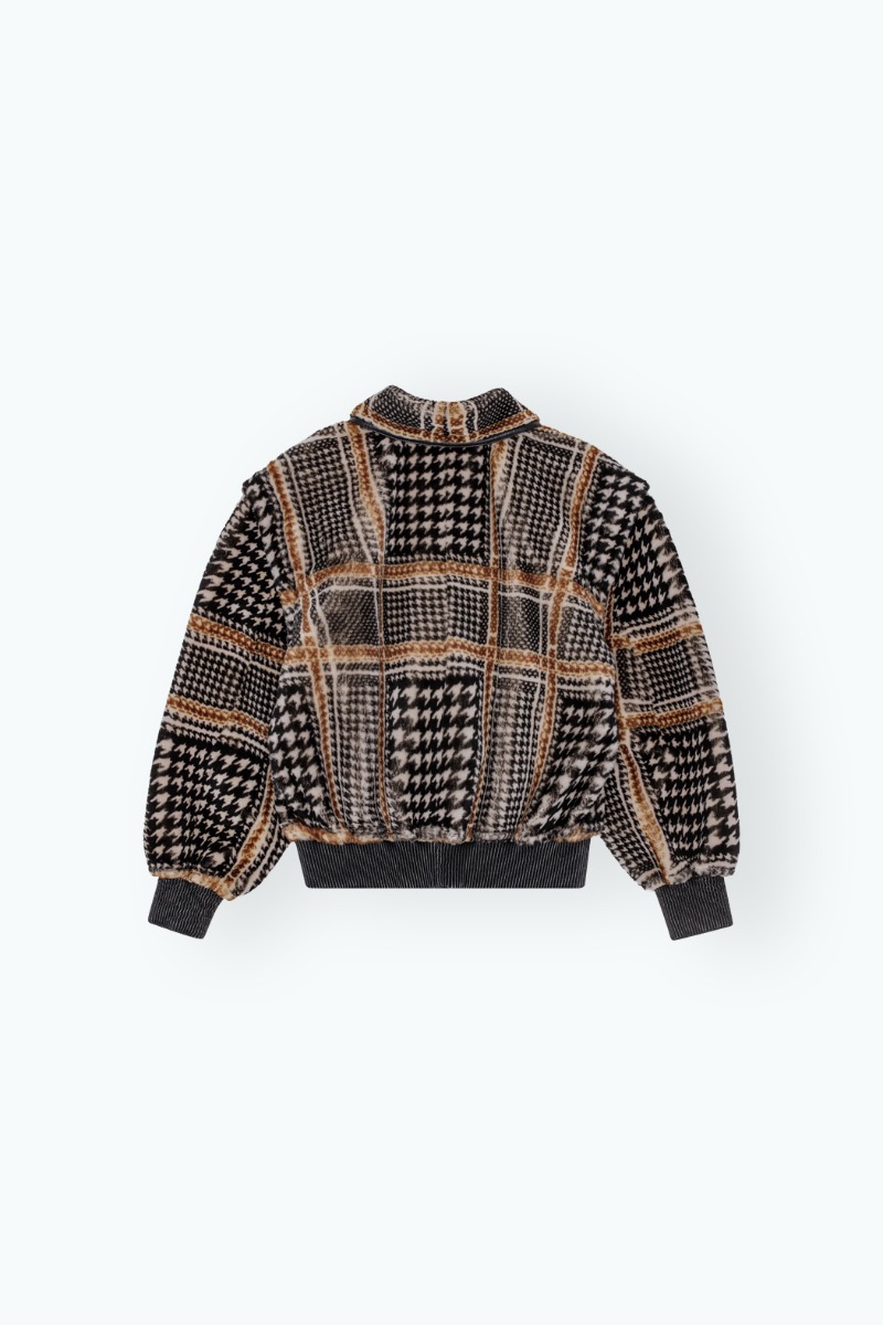 ジャケット REMAIN BIRGER CHRISTENSEN FW22 KATALIN JACKET (RM1846_1000) Check Shearling Jacket Orange Print | REMAIN Birger Christensen