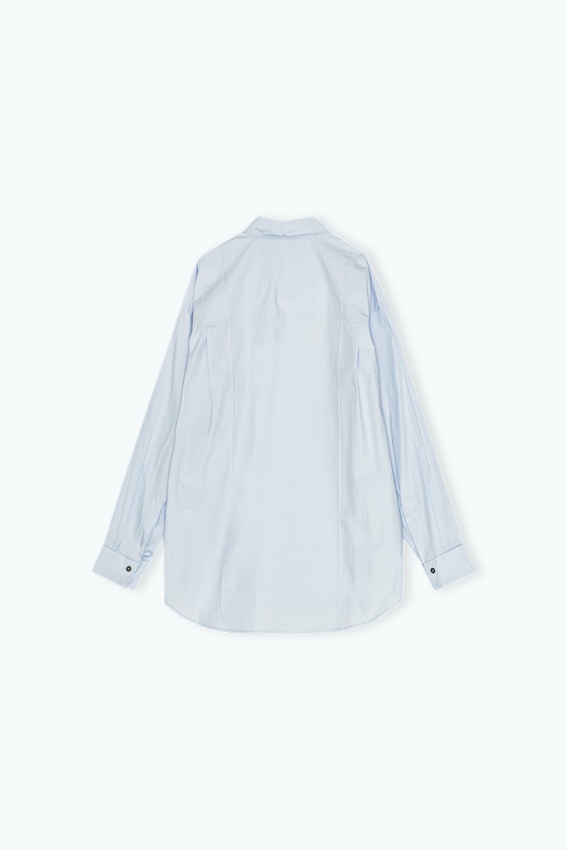 Oversize Pintuck Shirt Light Blue