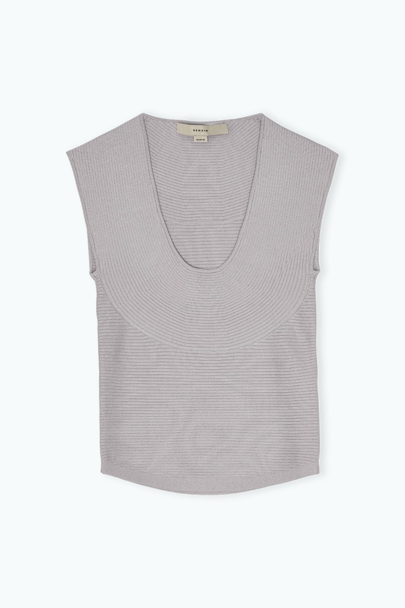 トップス rest & recreation RIB KNIT TOP Rib Knit Top Beige - REMAIN Birger Christensen