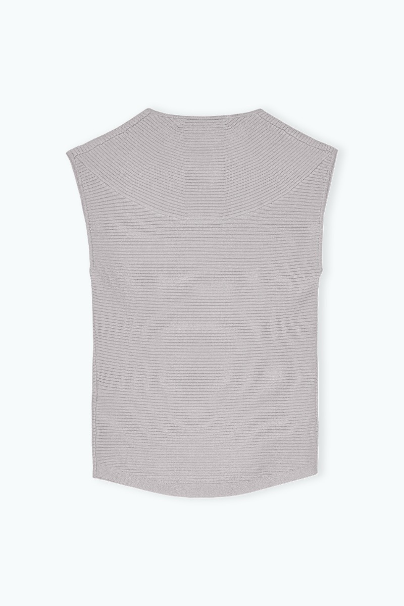 Rib Knit Top Beige - REMAIN Birger Christensen