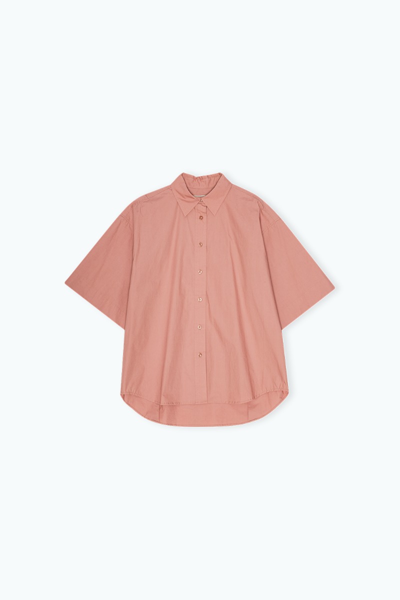 REMAIN BIRGER CHRISTENSEN 売れ筋商品|||リメイン バーガー クリステンセン シャツ トップス レディース Denim shirts Pink Oversized Short Sleeve Shirt Rose - REMAIN Birger Christensen