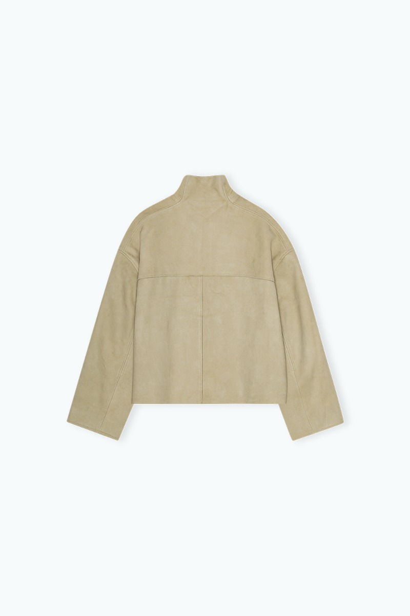 Bonded Leather Jacket Beige - REMAIN Birger Christensen