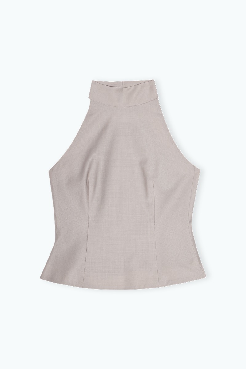 rokh◆HALTER NECK TOP/トップス/34/ポリエステル/BEG Cowl Neck Halter Top – Orseund Iris