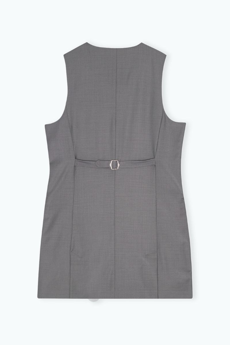 moripn. Frill tailored vest / gray