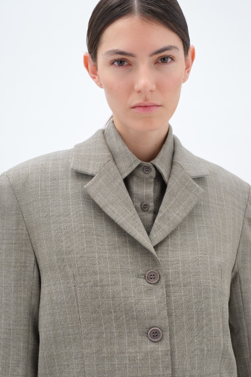 Boxy Oversized Blazer Dusty Green - REMAIN Birger Christensen