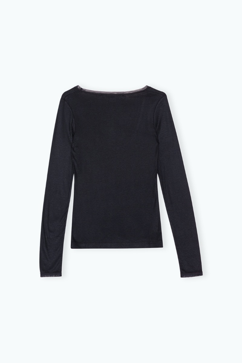 Long Sleeve Jersey Top Dark Grey - REMAIN Birger Christensen
