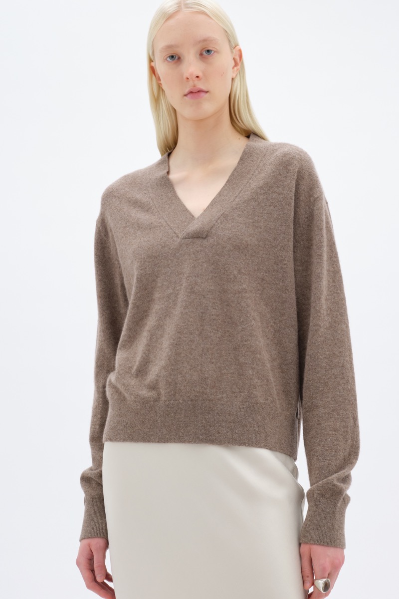 V-neck Sweater Brown - REMAIN Birger Christensen