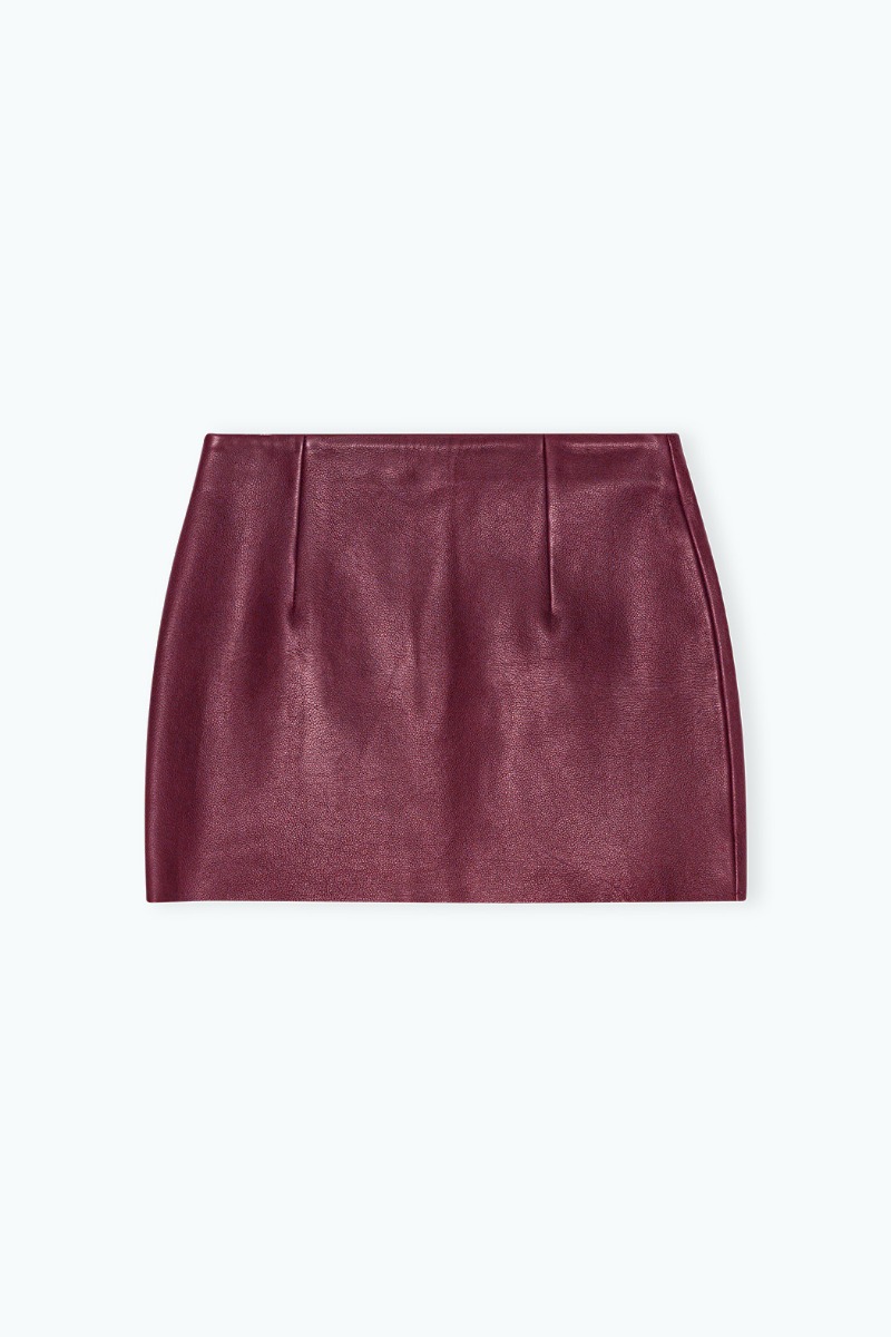 Mini Leather Skirt Brown - REMAIN Birger Christensen