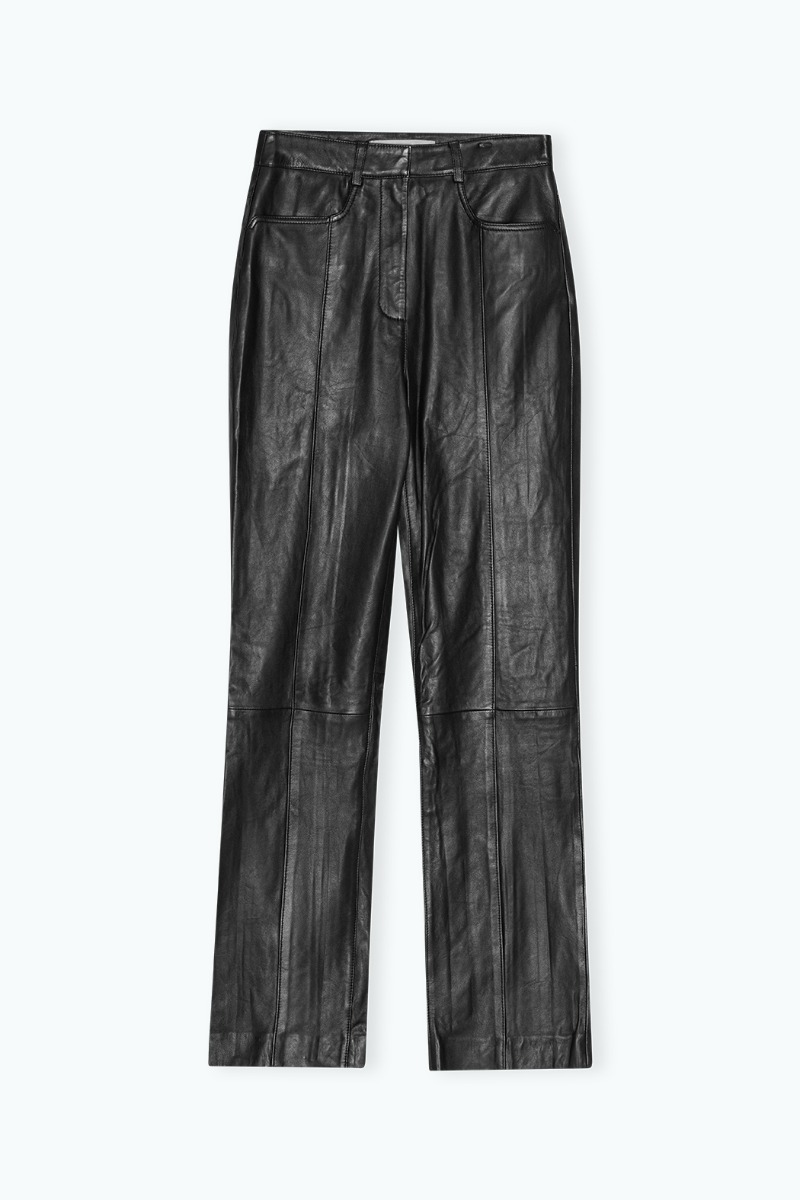 【REMAIN BIRGER CHRISTENSEN】lynn レザー straight-leg パンツ REMAIN BIRGER CHRISTENSEN Lynn leather straight-leg pants