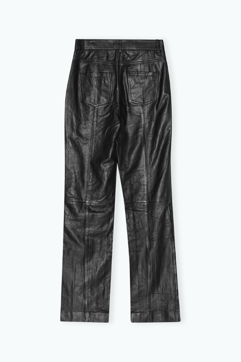 【PORTERNA】Rodman Brushed Trousers Alessia Wide Pants - Black