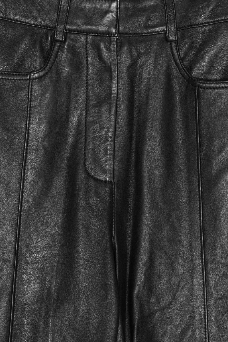 【関税込み】REMAIN Birger Christensen レザーパンツ Straight Leg Leather Pants Black - REMAIN Birger Christensen