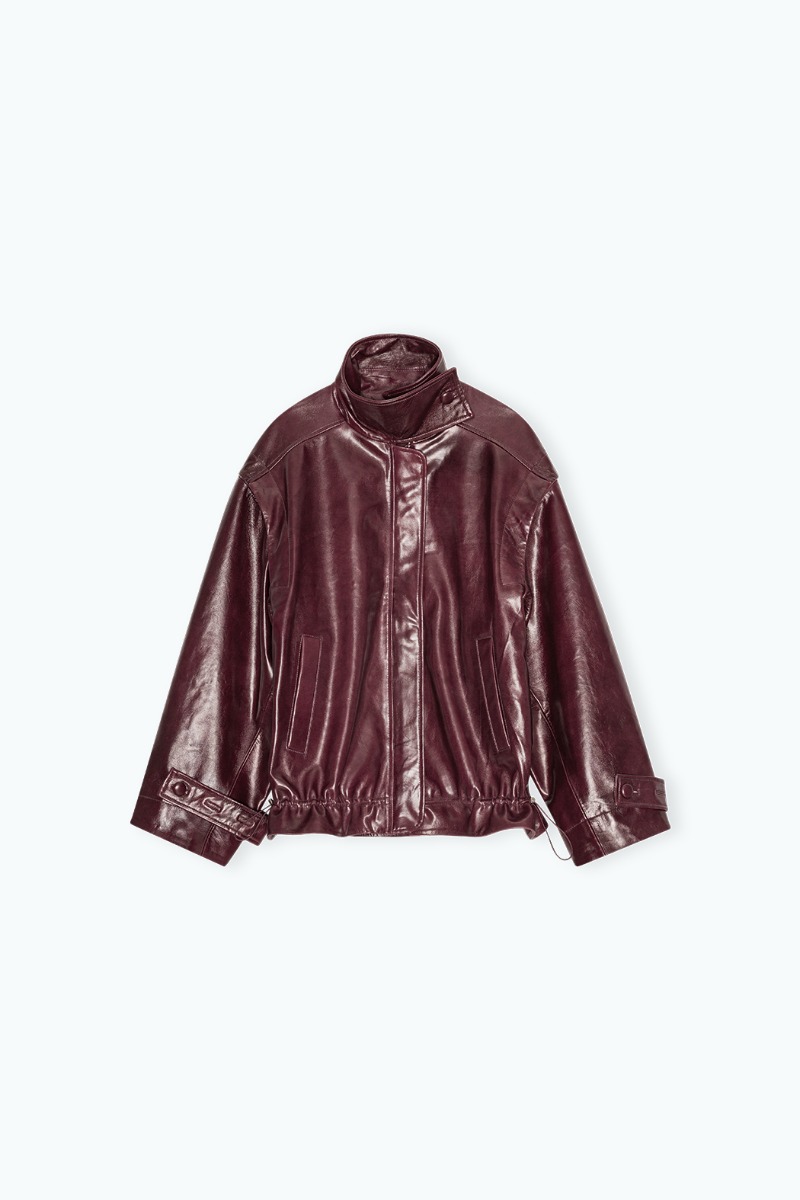 ジャケット・アウター archive single leather blouson Bordeaux Mens Leather Biker Jacket - Zurich - Vintage Bordeaux | UK Leather