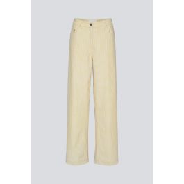 Striped Twill Wide Pants Yellow | REMAIN Birger Christensen