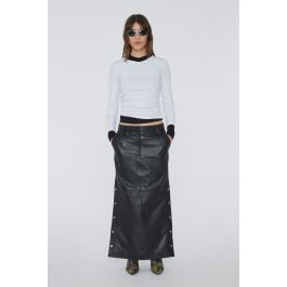 Long Leather Skirt Black | REMAIN Birger Christensen