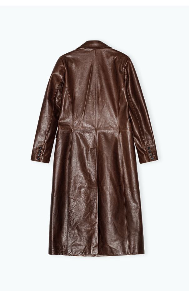 Theory leather trench coat online