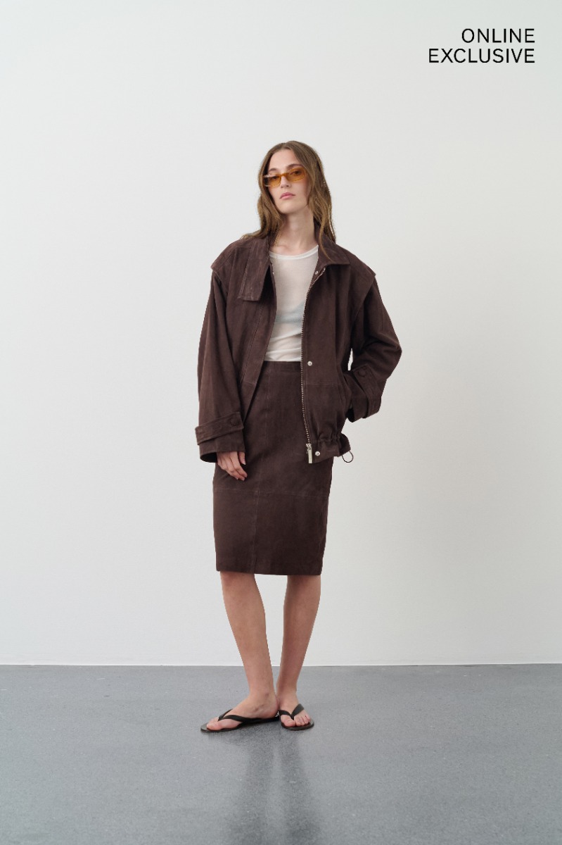 Mini Half Zip Leather Skirt Black - REMAIN Birger Christensen