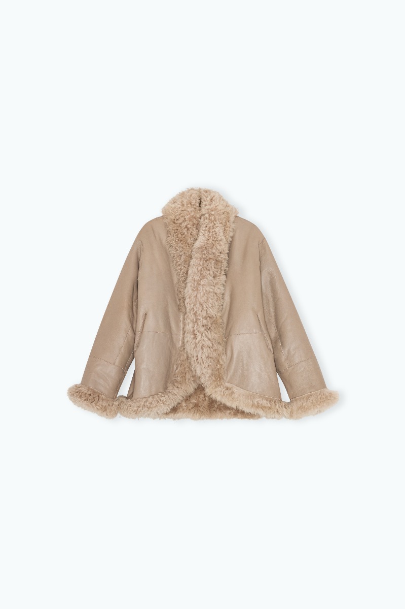 ジャケット・アウター aere sheer jacket beige Shearling Jacket Beige - REMAIN Birger Christensen