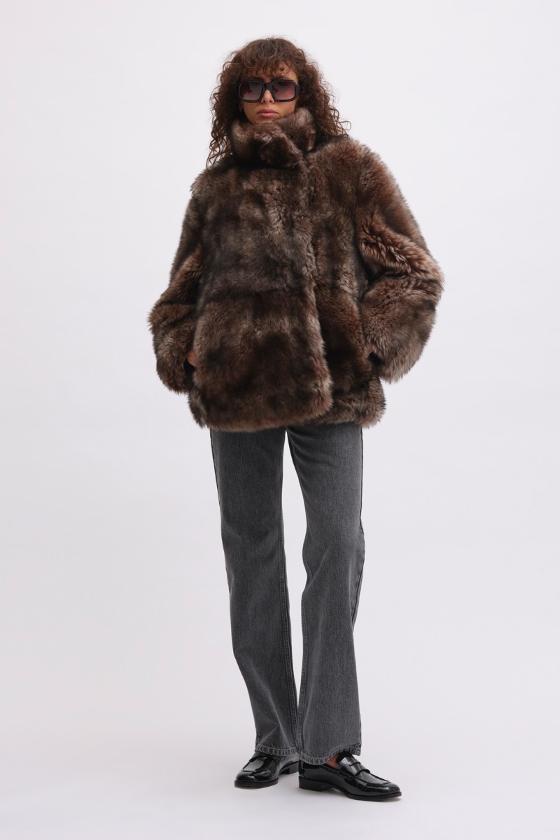 Shearling Jacket Dark Brown - REMAIN Birger Christensen