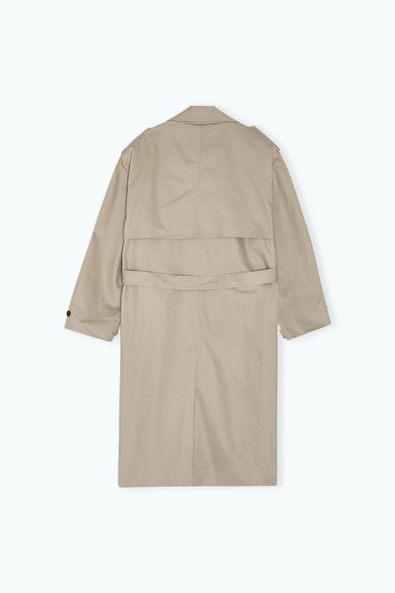 Oran Padded Detail Oversized Double Breasted Trench Coat