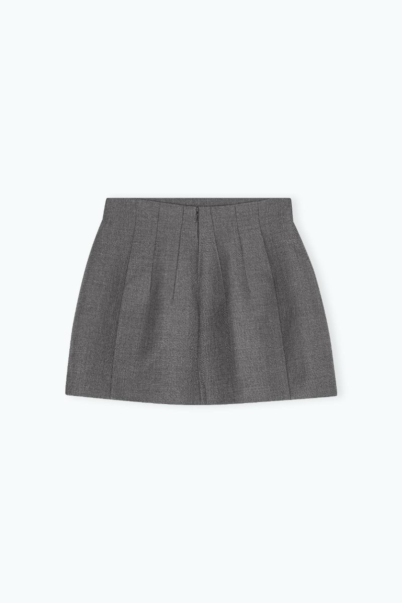 Cinched Mini Skirt Dark Grey Melange - REMAIN Birger Christensen