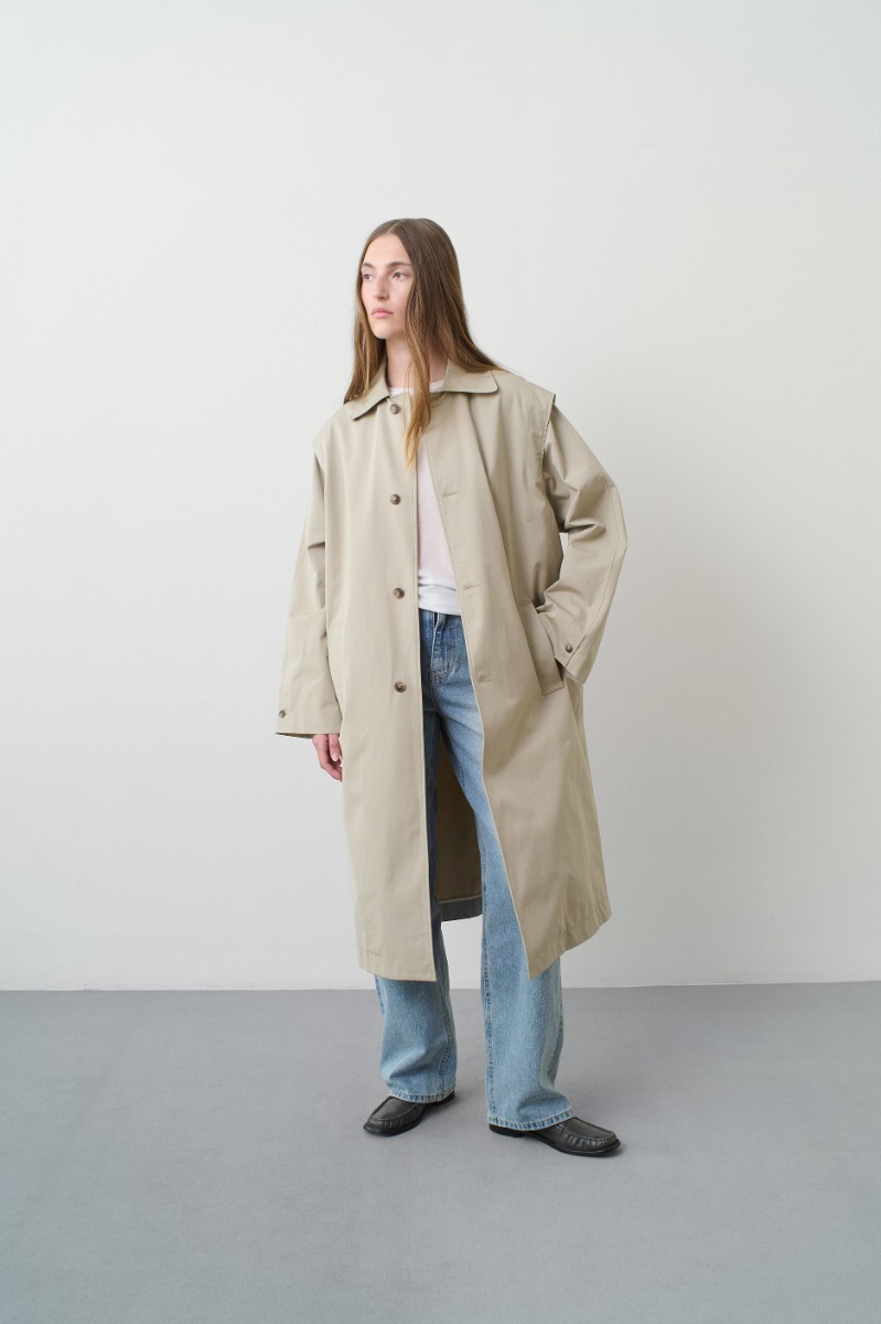 トレンチコート REMAIN BIRGER CHRISTENSEN LONG TRENCH COAT (502420 677) Remain Birger Christensen Beige Long Trench Coat In 677