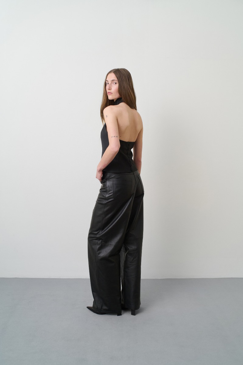 ボトムスその他 REMAIN BIRGER CHRISTENSEN COCOON LEATHER PANT (502476 100) Cocoon Leather Pants Black - REMAIN Birger Christensen