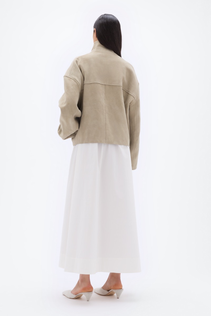 Bonded Leather Jacket Beige - REMAIN Birger Christensen