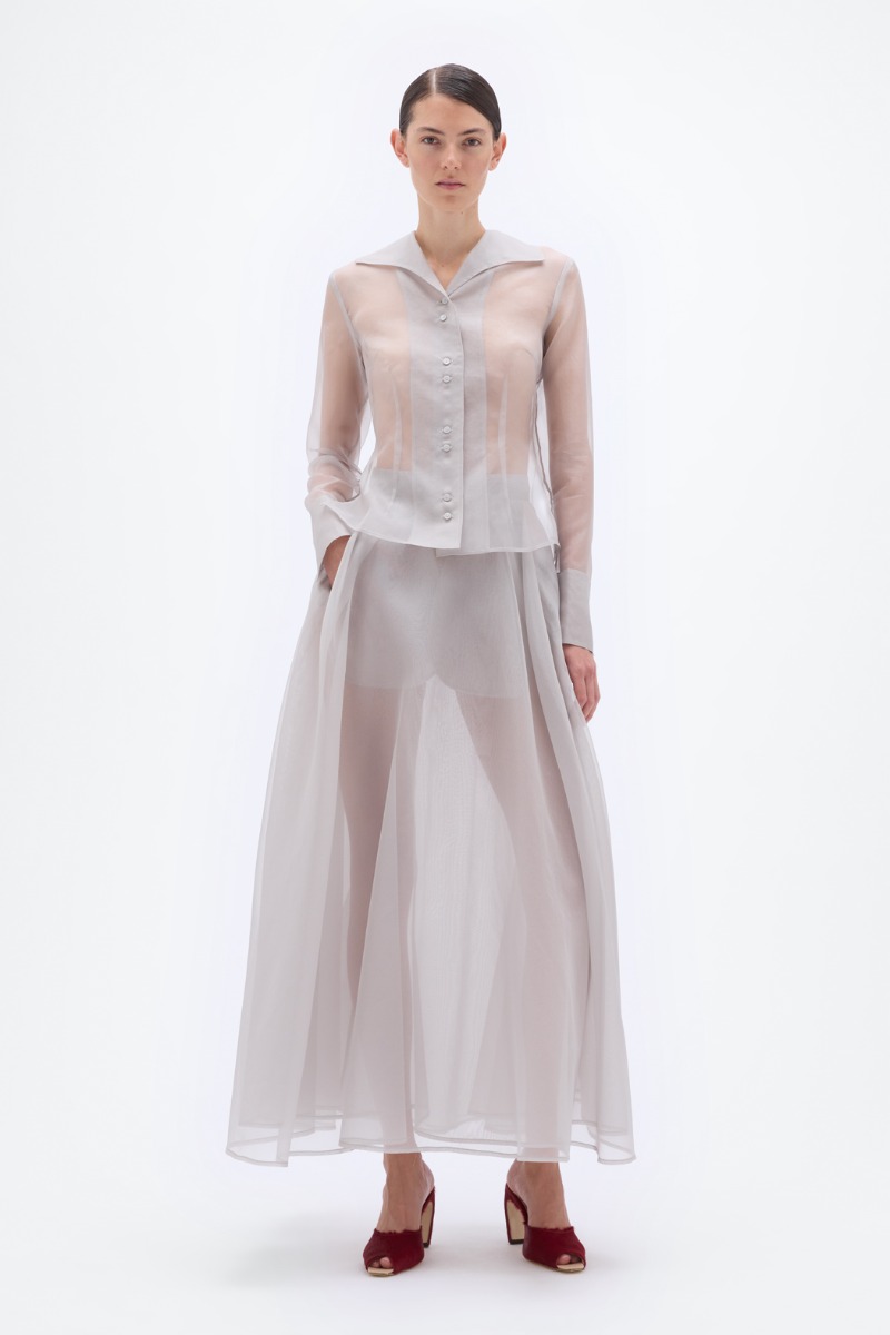 Wide Maxi Skirt Light Grey - REMAIN Birger Christensen