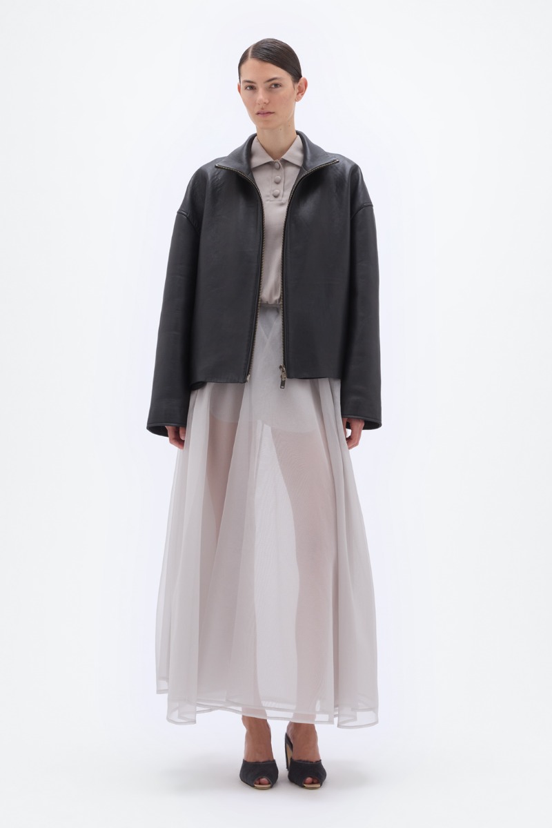 Bonded Leather Jacket Black - REMAIN Birger Christensen