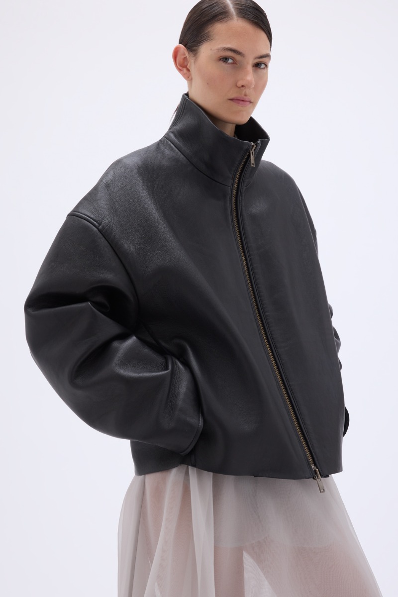Bonded Leather Jacket Black - REMAIN Birger Christensen