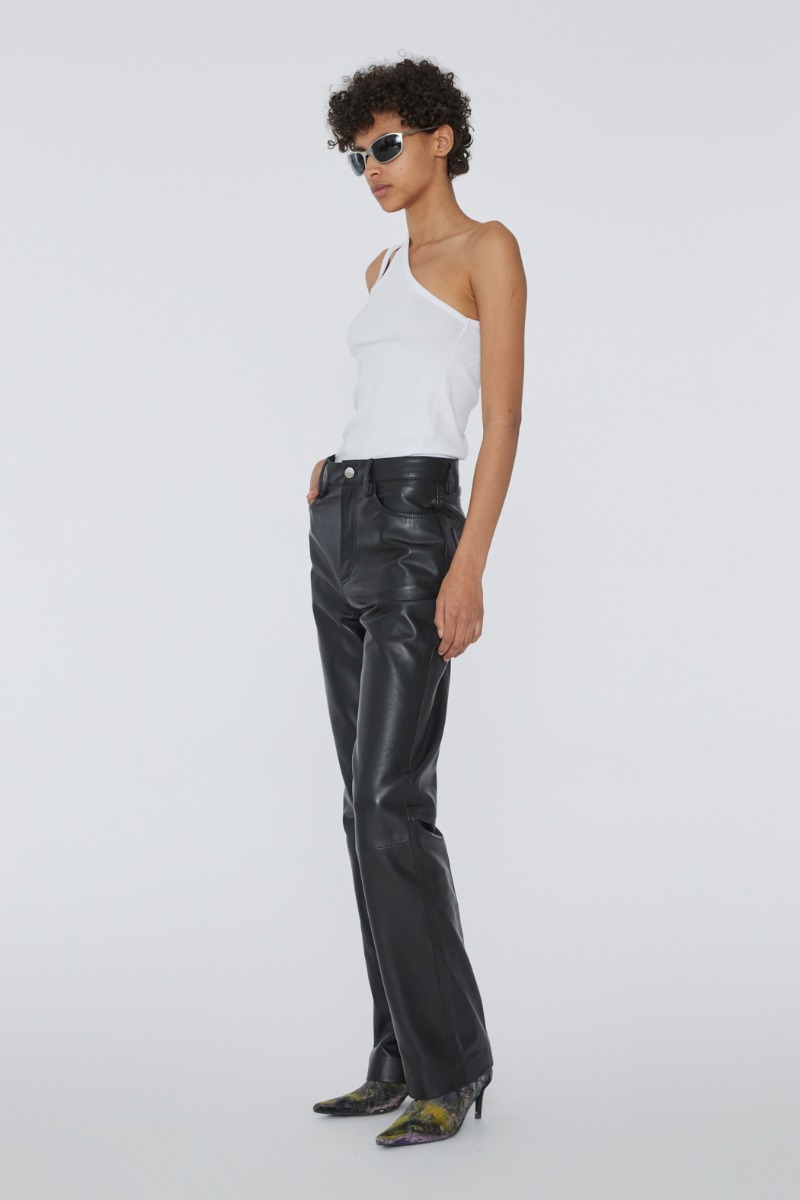 Leather Straight Pants Black | REMAIN Birger Christensen