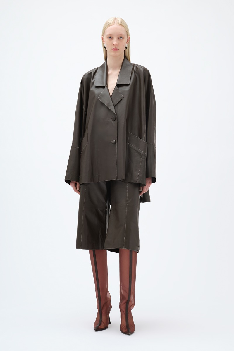 Oversize Leather Jacket | REMAIN Birger Christensen