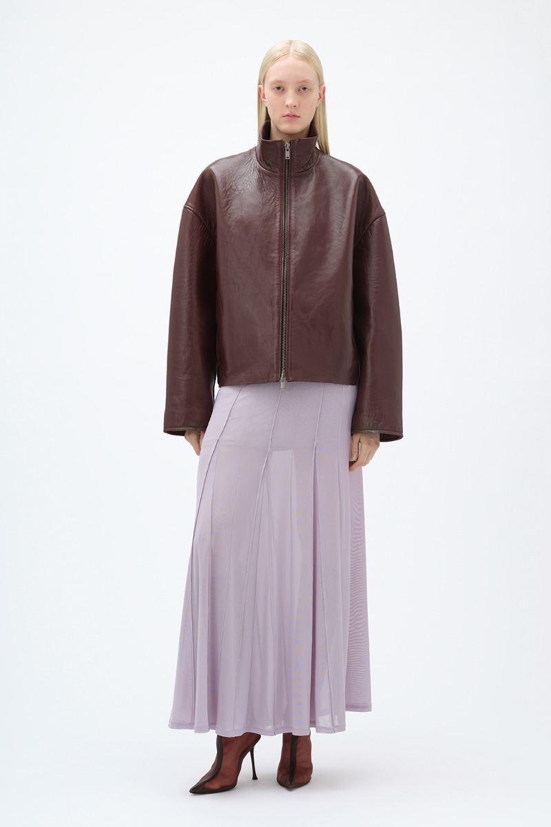 Bonded Leather Jacket Brown - REMAIN Birger Christensen