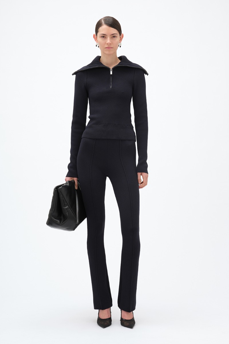全国送料無料ギフト Zipped Christensen Birger REMAIN | Blue Dark Knit Collar メンズウェア