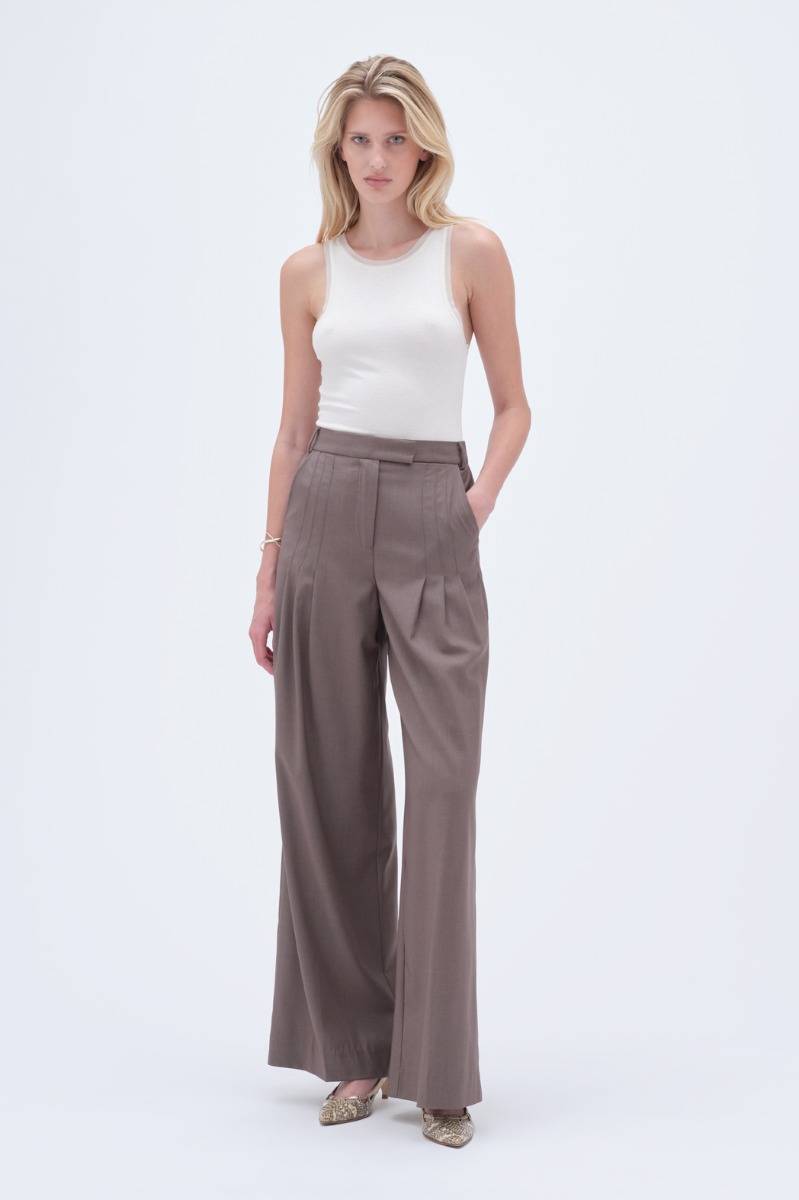 パンツ REMAIN BIRGER CHRISTENSEN FW22 TWILL PANTS (RM1850_1000) Remain Wide Pants with Pleats - Egret – The Frankie Shop