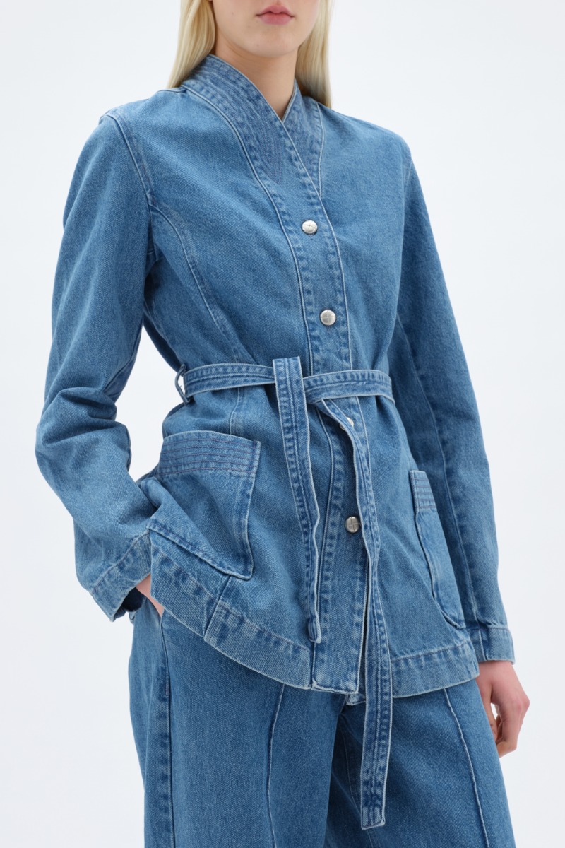 Belt Denim Jacket Blue - REMAIN Birger Christensen