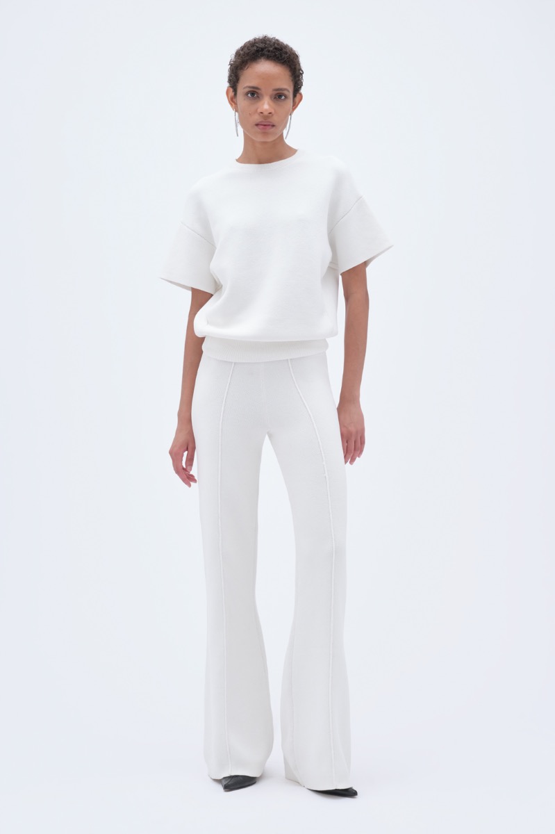 Tシャツ・カットソー RONRON SHEER LAYERED SHORT SLEEVE DOT WHITE RR25BST4267DW RONRON SHEER LAYERED SHORT SLEEVE DOT WHITE RR25BST4267DW T