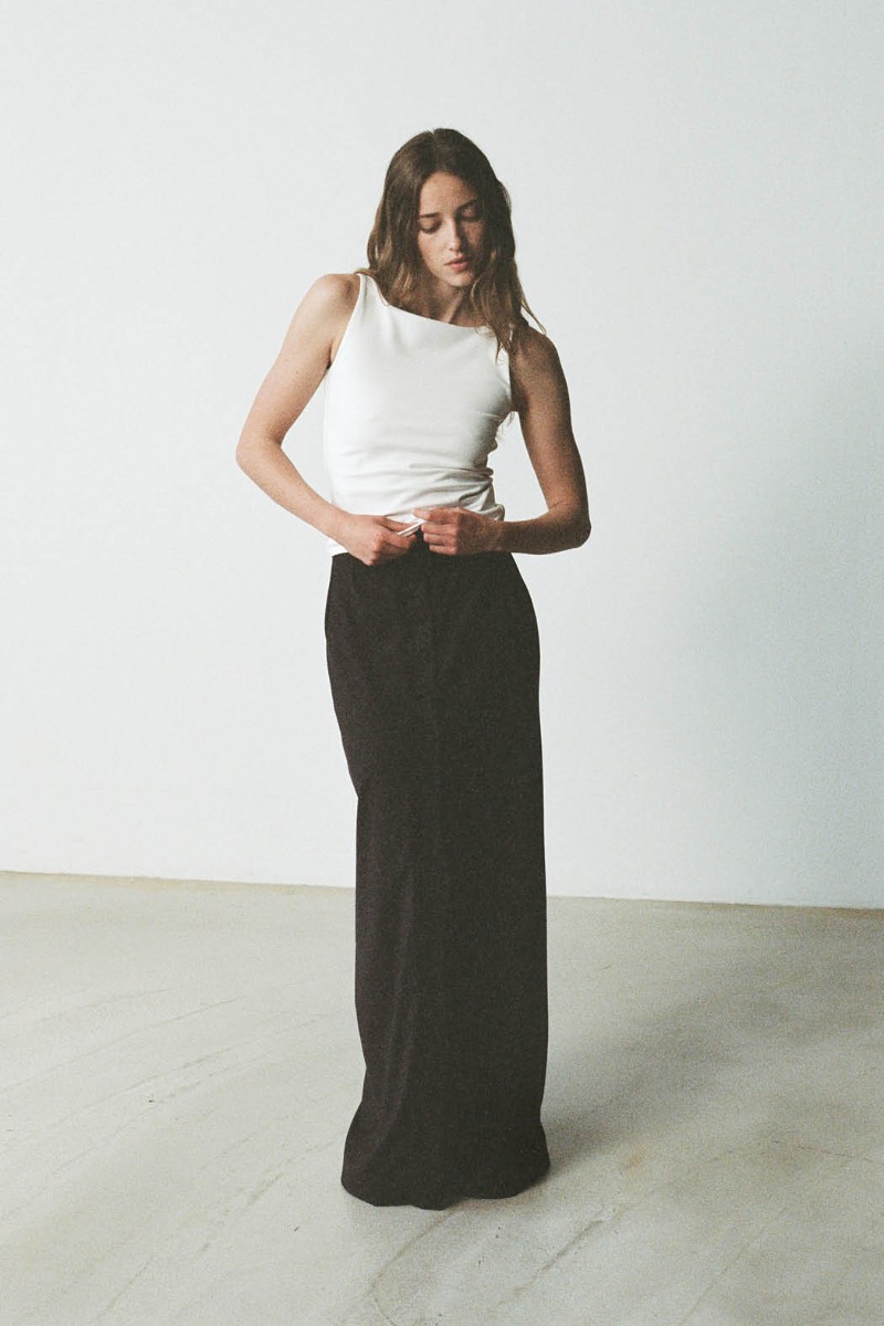 【関税込み】REMAIN Birger Christensen ミディアムスカート Black Bonded Leather Midi Skirt by REMAIN Birger Christensen